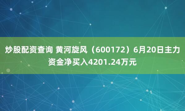 炒股配资查询 黄河旋风（600172）6月20日主力资金净买入4201.24万元