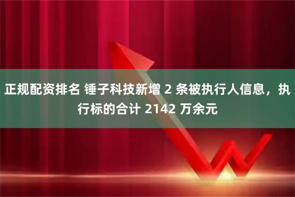 正规配资排名 锤子科技新增 2 条被执行人信息，执行标的合计 2142 万余元